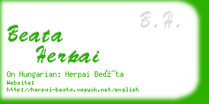 beata herpai business card